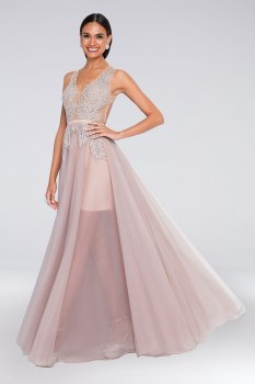 Beaded Tulle Tank Ball Gown with Short Lining 1812P6297X