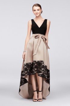 Elegant Tank V-neck Lace-Edge High-Low Skirt XS10042 Dress