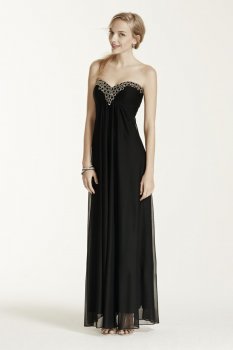 Strapless Empire Waist Dress with Beaded Bodice Style 644108I