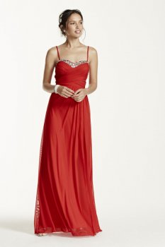 Embellished Crisscross Pleated Bodice Dress Style 211S63320
