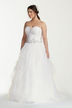 Extra Length Tulle Gown with Sweetheart Neckline Style 4XL9WG3722