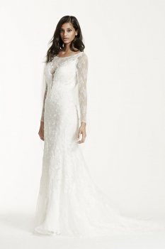 Long Sleeve Lace Trumpet Gown with 3D Flowers Style SWG677