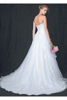 Petite Ball Gown with Lace-Up Back and Side Swags Style 7WG3403