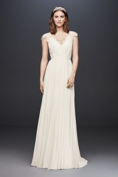 Floor Length A-line Lace and Chiffon JP341761 Style Wedding Dress