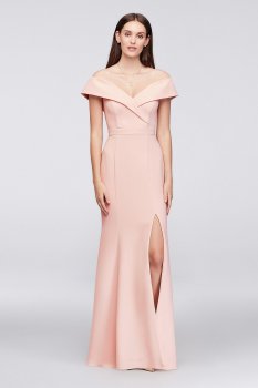 2018 New Style Off-the-Shoulder Crepe Sheath Gown XS9980