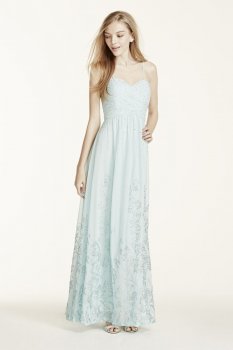 Strapless Embellished Glitter Mesh Dress Style 56780D