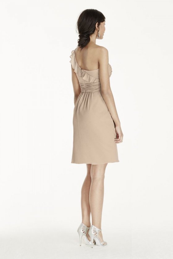 Short One Shoulder Chiffon Dress Style W10847