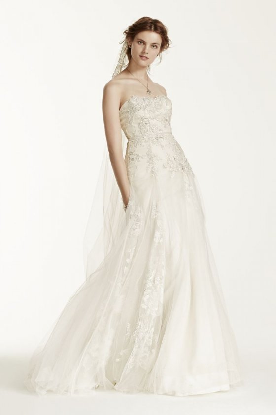 Tulle Wedding Dress with 3D Flowers Style MS251115