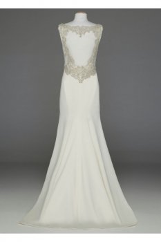 Satin Gown with Beaded Waist and Illusion Back Style SWG564