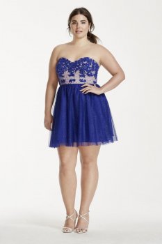 Glitter Mesh Dress with Illusion Lace Bodice Style 709W