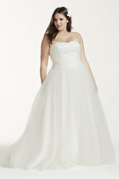 Strapless Ruched Bodice Tulle Ball Gown Style 9MK3576