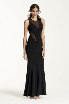 Sleeveless Illusion Panel Dress with Open Back Style A14809