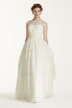 Sleeveless Wedding Dress with Tulle Style MS251073