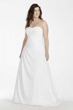 Extra Length Strapless Gown with Dropped Waist Style 4XL9WG3743