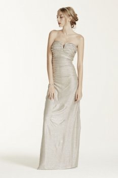Strapless Foil Ruched Dress Style D231M48590