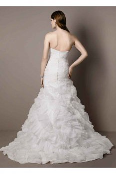 Wedding Gown with Lace Appliques and Ruffled Skirt Style SWG560