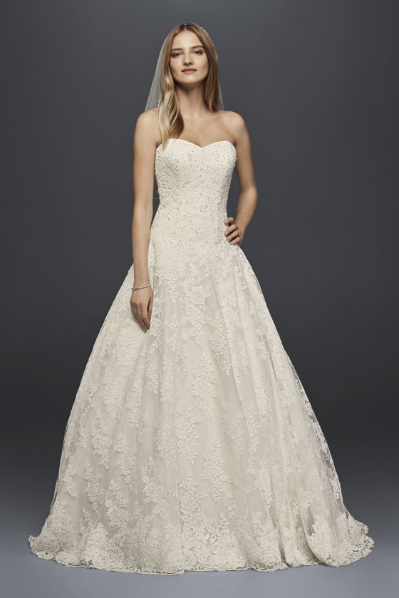 Floor Length Allover Beaded Lace Appliqued Ball Gown for Brides WG3841