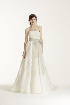 Satin Organza and Lace Wedding Dress Style MS251001