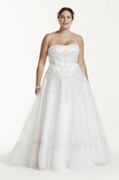 Strapless Tulle Ball Gown with Satin Bodice Style 9WG9927
