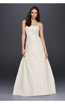 Ruching and Beading Embellished Strapless Long Mermaid Wedding Dresses OP1266 Style