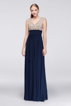 Empire Dress Jeweled Bodice Tank V Neck Long A-line Prom Dress with Cap Sleeves 1596 Style