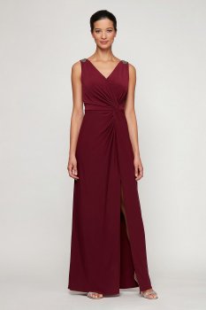 Tank V-neck Long 81351490 Sheath Dress for Mother of the Bride