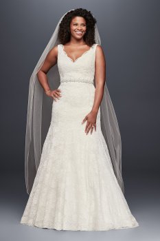 Lace Mermaid Gown with Scalloped Neckline Style 9WG3757