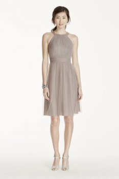 Short Tulle Dress with Pleated Bodice Style F17016
