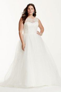 Cap Sleeve Tulle Ball Gown with Illusion Neckline Style 9WG3672