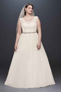 Tulle Ball Gown with Lace Illusion Neckline Style 9WG3741