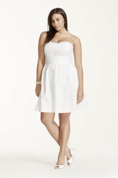 Short Strapless Cotton Sateen Dress Style INT83312
