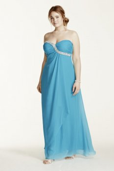 Strapless Crystal Embellished Chiffon Dress Style 211S65920W