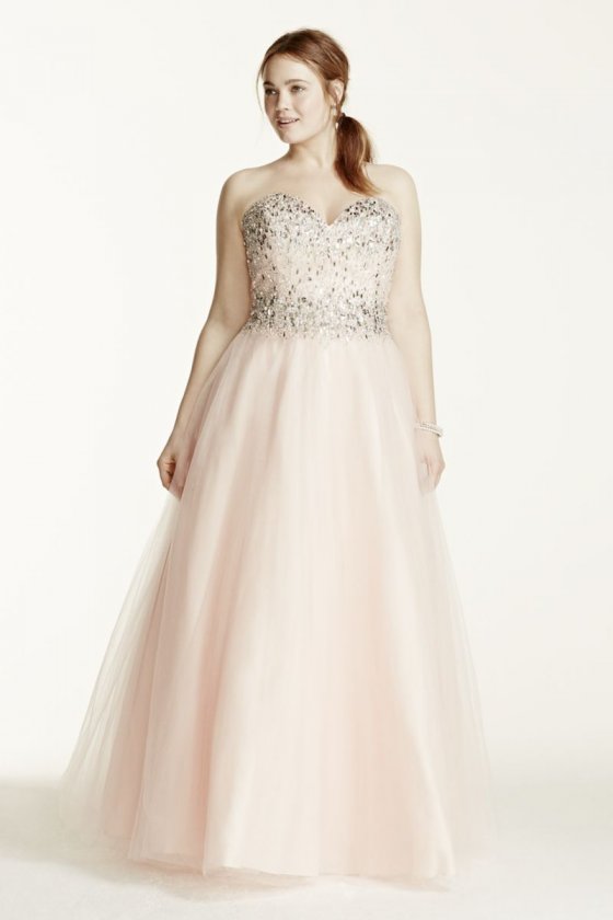 Crystal Encrusted Bodice Tulle Ball Gown Style G183W