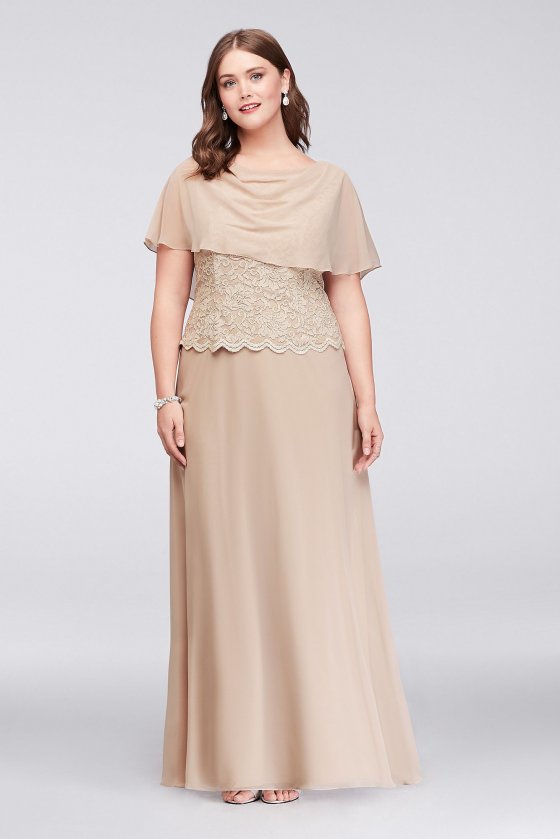 Plus Size JHDW2809 Style Layered Chiffon and Lace Mother of the Bride Dress