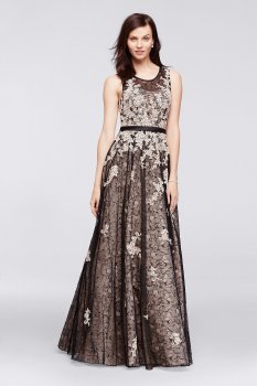 CH19690 Pattern Hot Sale Sleeveless Lace Ball Gown with Illusion Neckline