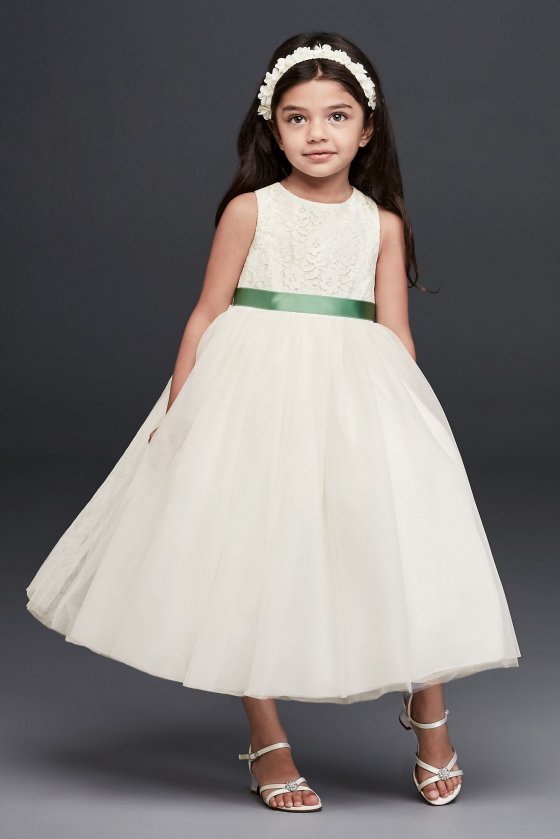 Sleeveless Lace and Mesh Girl's Party Dress OP222 Flower Girl Dress