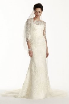 Tulle Wedding Dress with 3/4 Sleeves Style CWG710