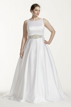 High Neck Satin Aline Gown with Open Back Style 9WG3710