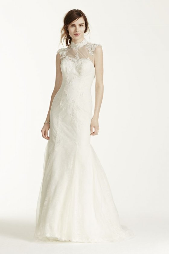 Wedding Dress with Illusion Neckline Style MS251092