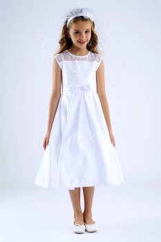 Sleeveless Embroidered Illusion Dress with Bow C5-371