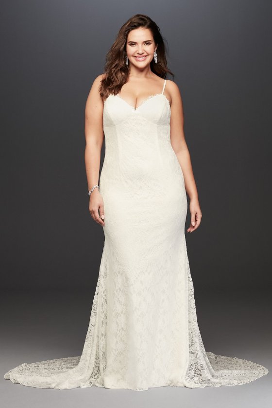 New Mermaid Long Lace Bridal Gown with Spaghetti Straps Style 9WG3827