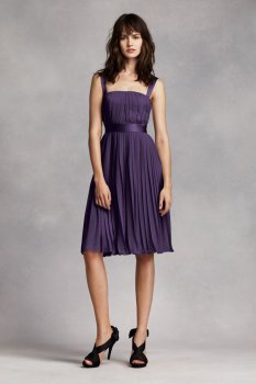 LIMITED AVAILABILITY!-Short Pleated Crinkle Chiffon Dress Style VW360222