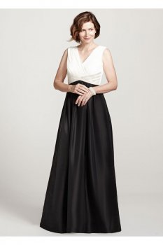 Sleeveless Mesh Dress with Taffeta Skirt Style AWYEJ35I