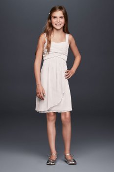 Sleeveless Short Mesh Dress with Side Cascade JB5657