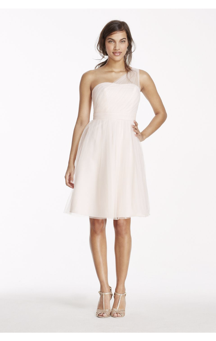 Charming Fashion Short Above Knee Length One Shoulder Tulle Dress 2XLF15208