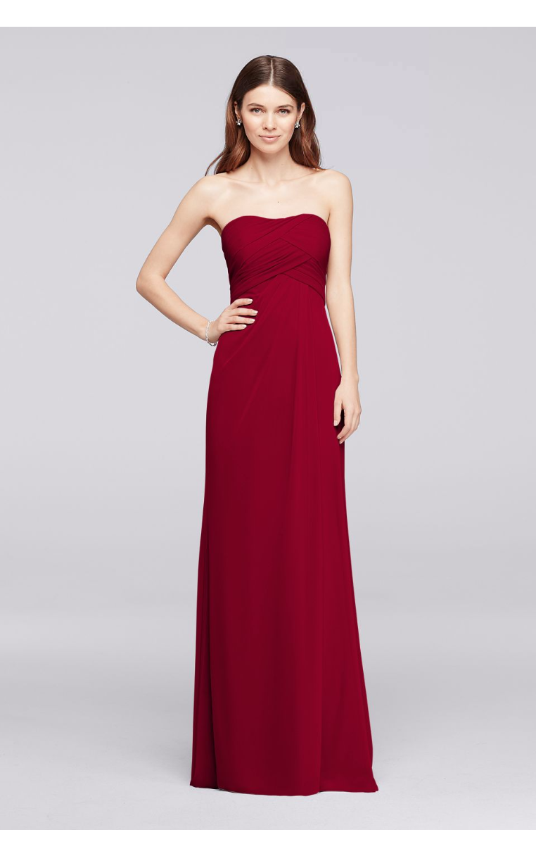 New Style Strapless Extra Length Long Bridesmaid Gowns with Pleats 4XLF19326