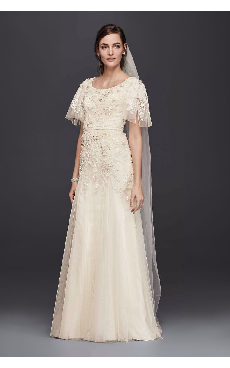 Floral Lace Detailed A-line Skirt Wedding Dresses 4XLSLMS251111