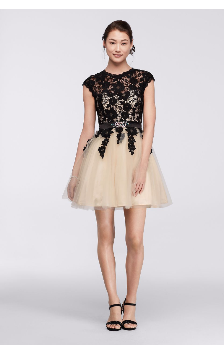 High Neck Delicate Lace Appliqued Homecoming Dresses 7510553 Style