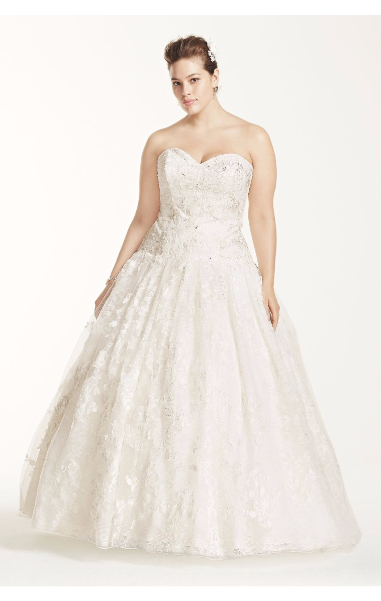 New Arrival Strapless Sweetheart Neck Long Ball Gown Style All Over Lace Embroidered Wedding Dress 8CWG633
