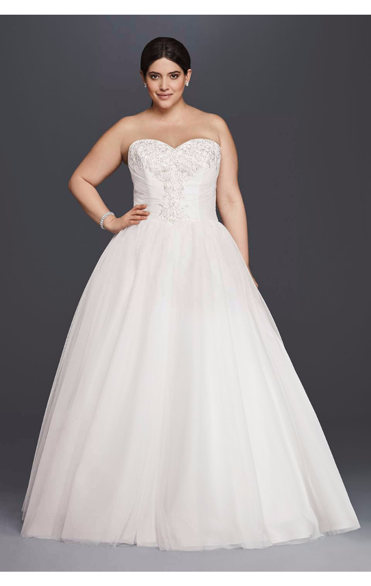 Newest Coming Plus Size Strapless Ball Gown Wedding Dress with Sweetheart Neckline 9WG3804